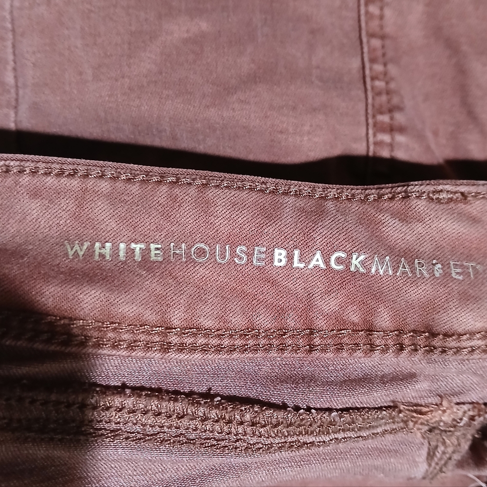 White House Black Market High Rise Skinny Ankle Pants Rust Size 2 - Picture 5 of 6